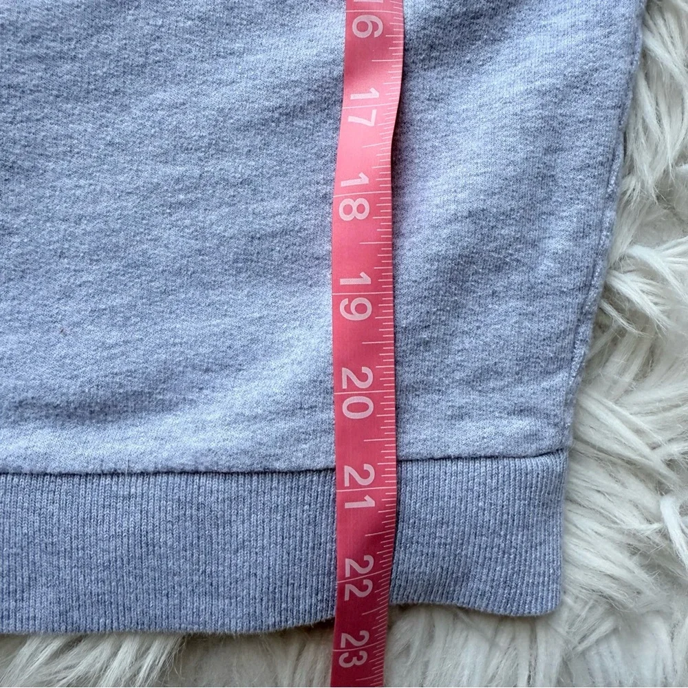 J.Crew cotton terry gray raglan chain stitch embroider Brooklyn Sweatshirt XS